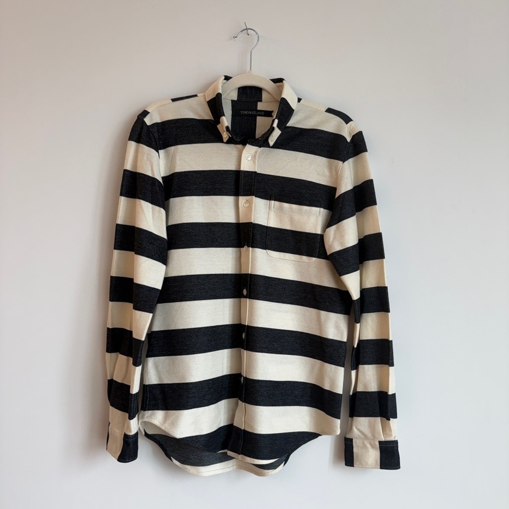 Timo Weiland black and White long sleeve button up